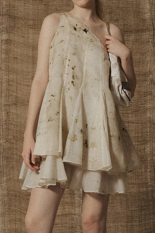 Mutedance 25 Spring/Summer Double Layer Off-shoulder Dress MD-MD25SS06-BEIGE MD25SS05